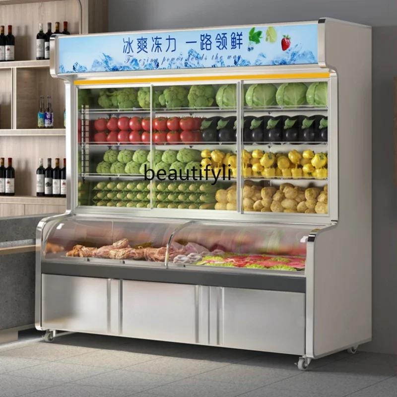 

Food Displaying Refrigerator Commercial Display Freeze Storage Freezer Restaurant Barbecue Fresh Cabinet