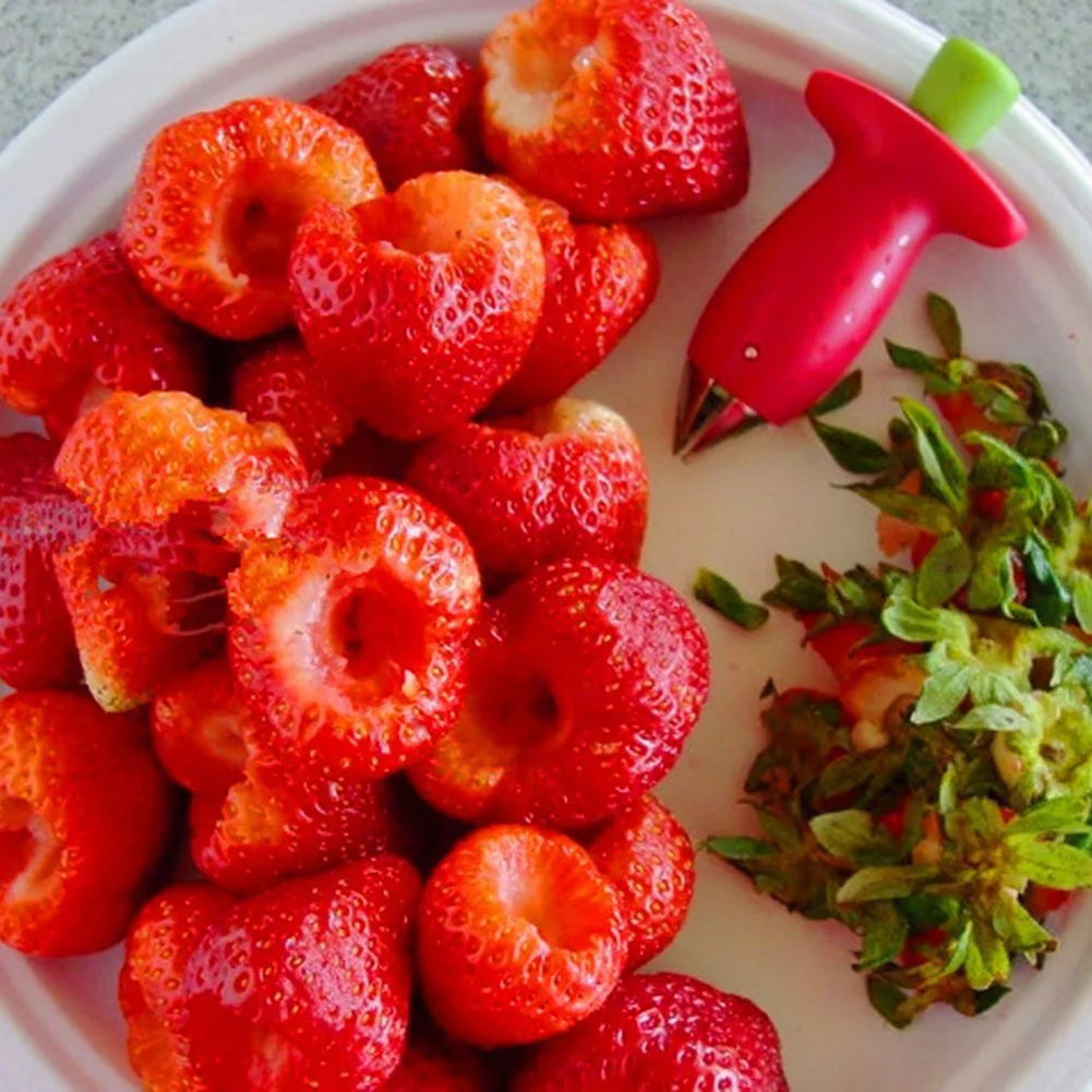 Strawberry Huller Pineapple Cutters Novel Tomato Stalks Remover Fruit Knife Useful Strawberry Leaf Cleaner Kitchen Accessories view 3
