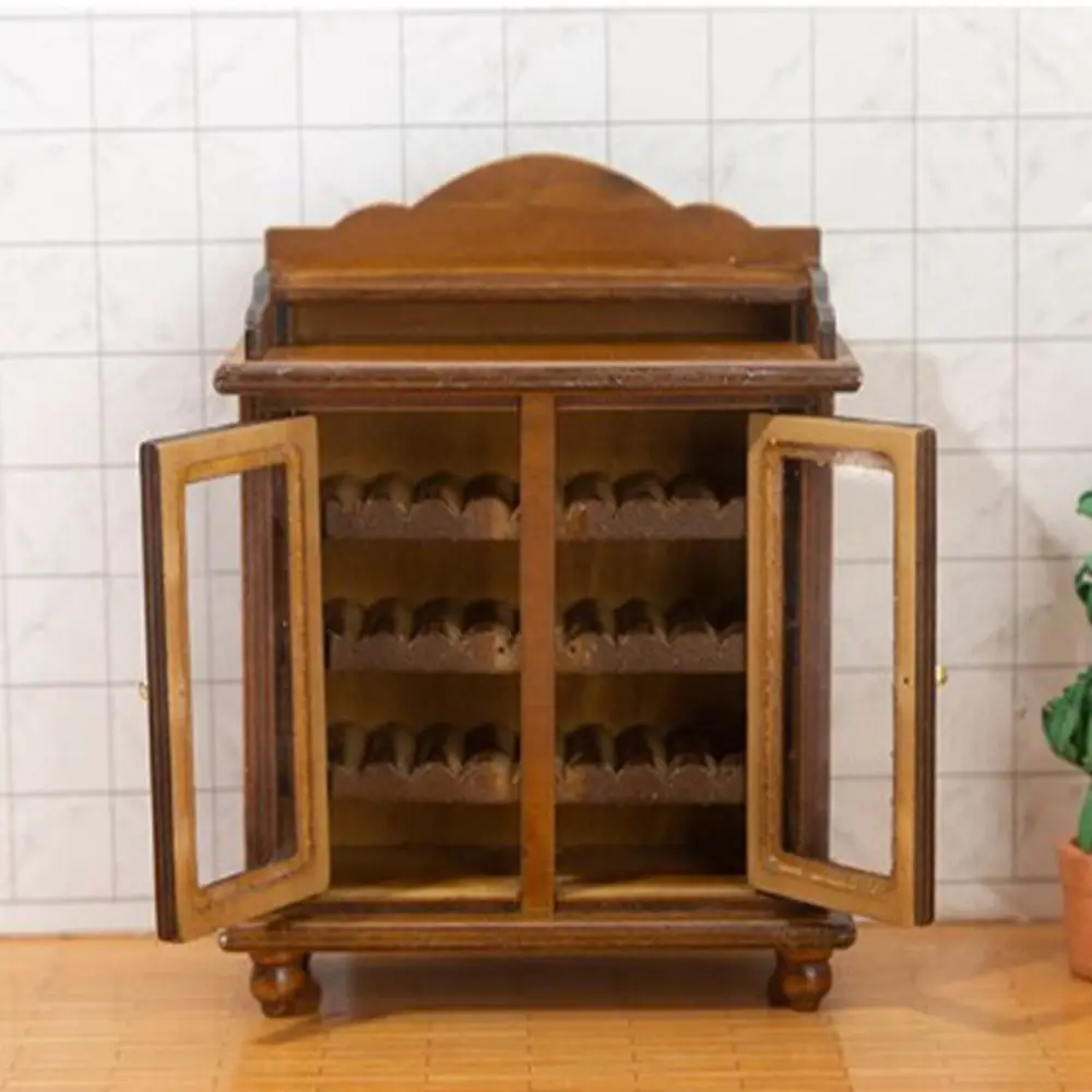 رف تخزين مصغر لبيت الدمية ، خزانة عرض طاولة القهوة ، أثاث محاكاة رف الكتب ، ألعاب نموذجية لبيت الدمية ،