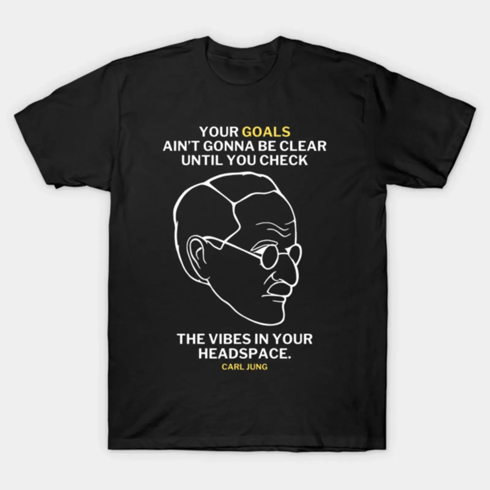 Camiseta divertida con cita de Carl Jung, Gen Z Vibe Check Headspace Goals, estilo vintage, lavada, elegante, unisex, informal, con gráfico