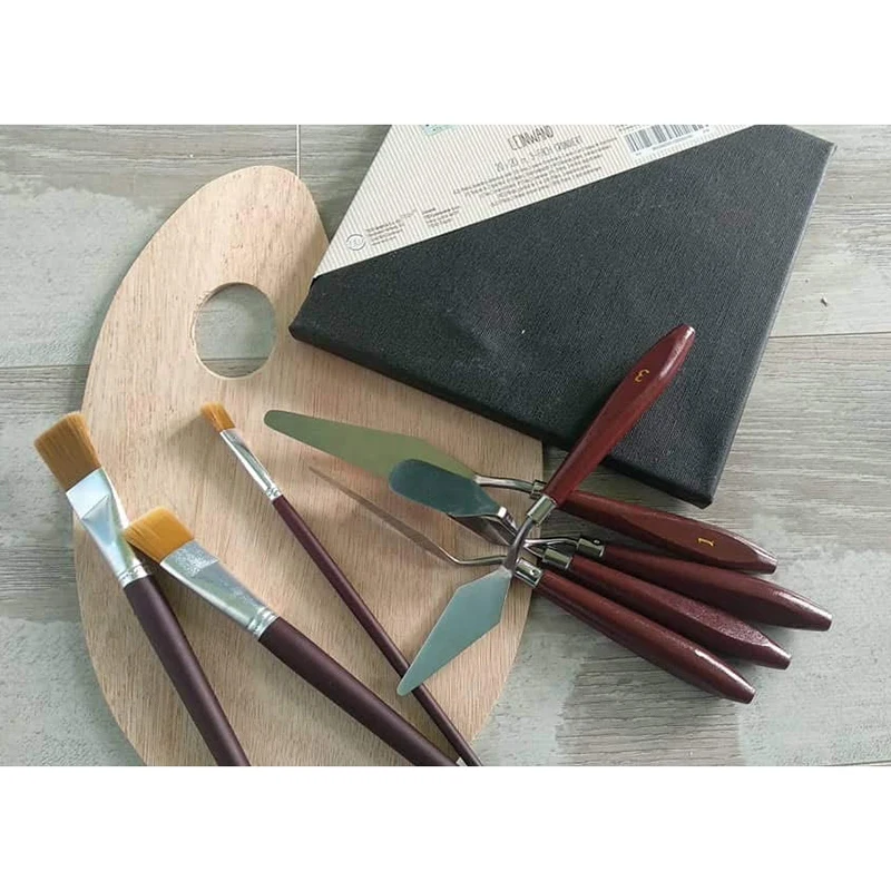 10-teiliges Spachtelmesser-Set für Acryl, Holzgriff, Malerei, Palettenmesser-Set, Malwerkzeuge für Farbleinwand