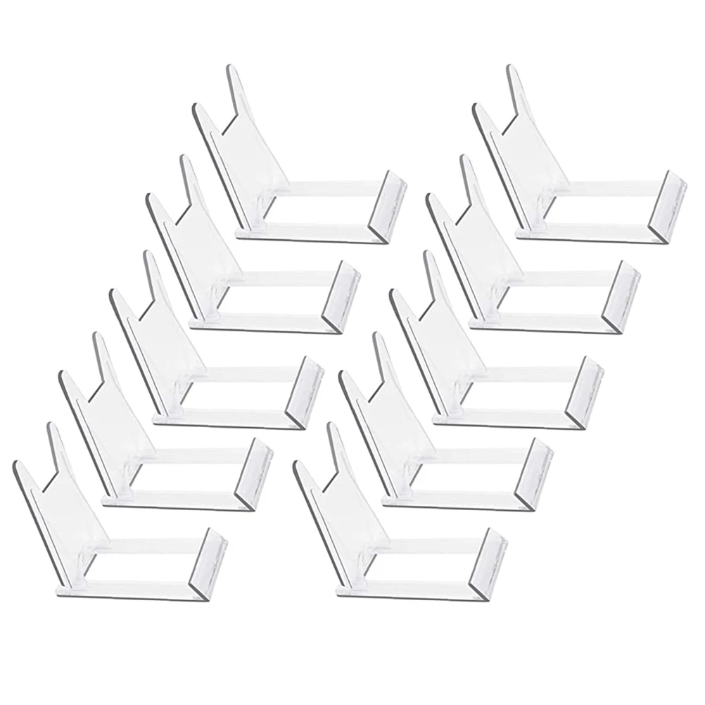 

10pcs Multipurpose Display Racks Plates Storage Holders Bowls Stand Transparent Commodity Holders Photo Frame Led Light Display