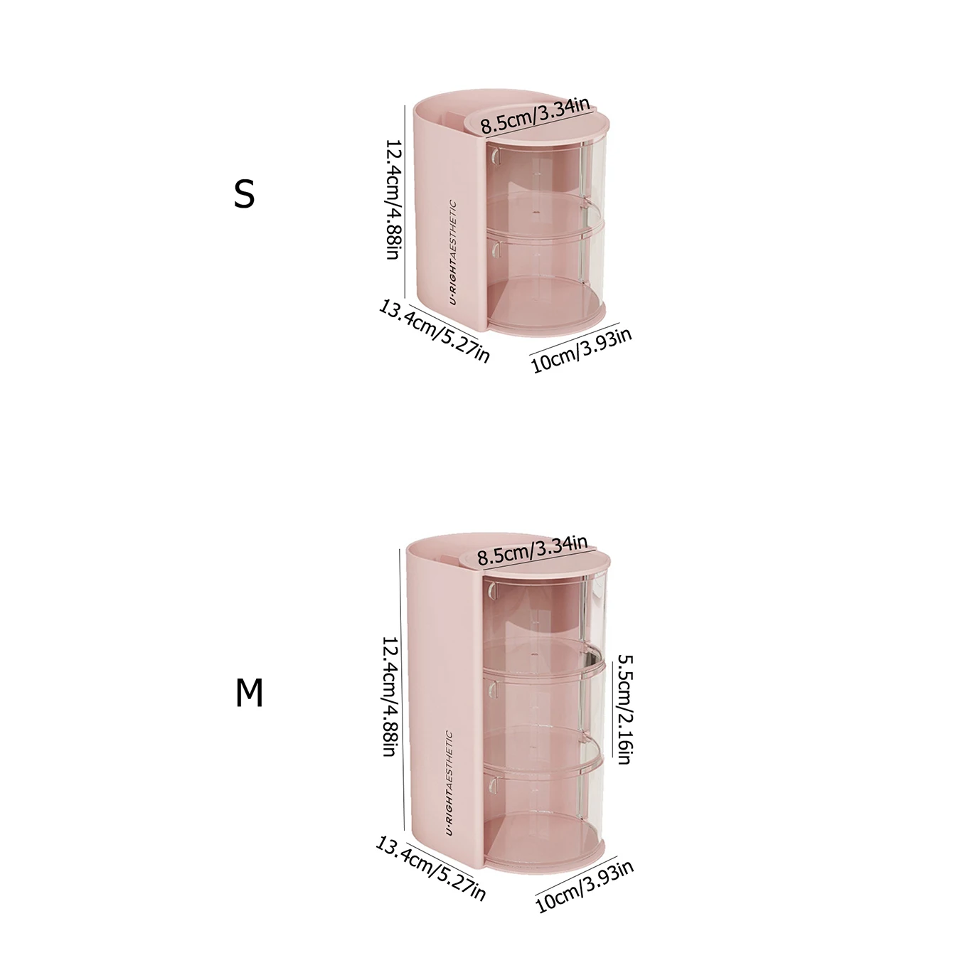 Desktop Rotating Makeup Brush Storage Cylinder, Powder Puff, Eyebrow Pencil, Beauty Egg, Dustproof Cosmetics Storage Box