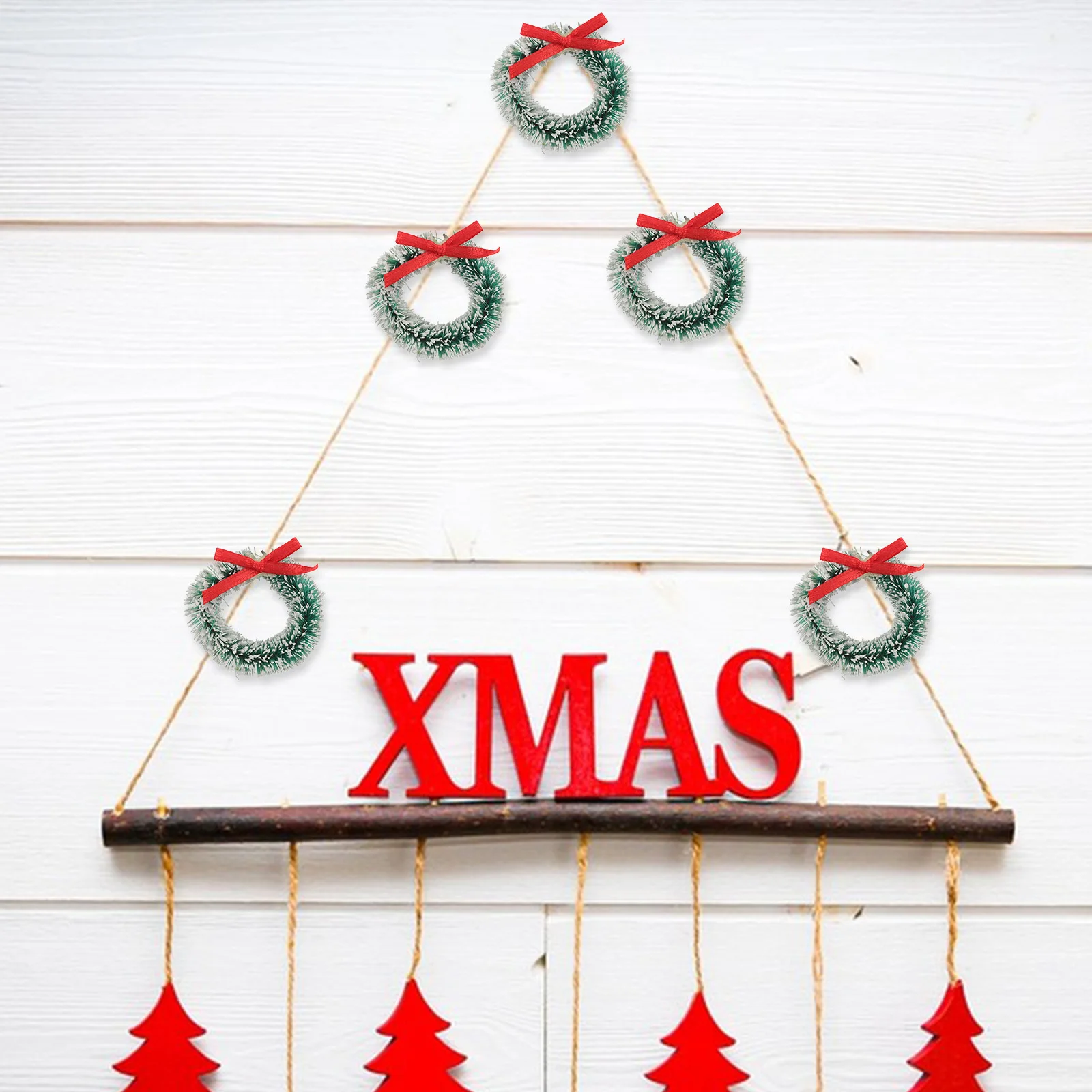 

10 Pcs Mini Garland Hanging Decoration Crystal Ornaments Heart Shaped Wire Wreath Frame Candy Cane Accessories