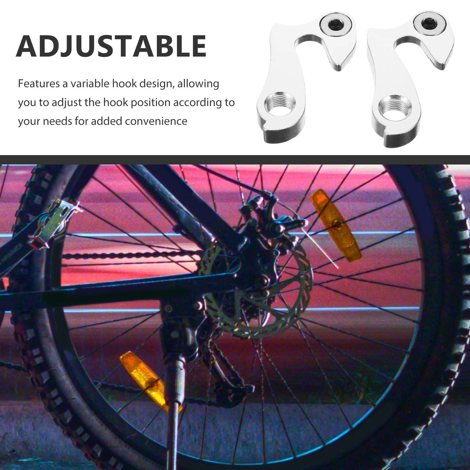 

2pcs Rear Derailleur Hanger Bike Tail Hook Aluminum Alloy Durable Precise Fit For Mountain Road Bikes Cycling Gears Repair