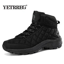 Winter Anti-slip Mens Boots Outdoor Leather Hiking Boots Breathable Men Desert Boots Comfortable Ankle Boots Men Work Shoes