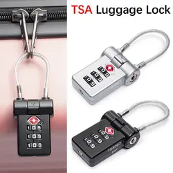 TSA007 Customs Lock Overseas Customs Clearance Trolley Luggage Suitcase Backpack Password Lock Padlock with Steel Cable