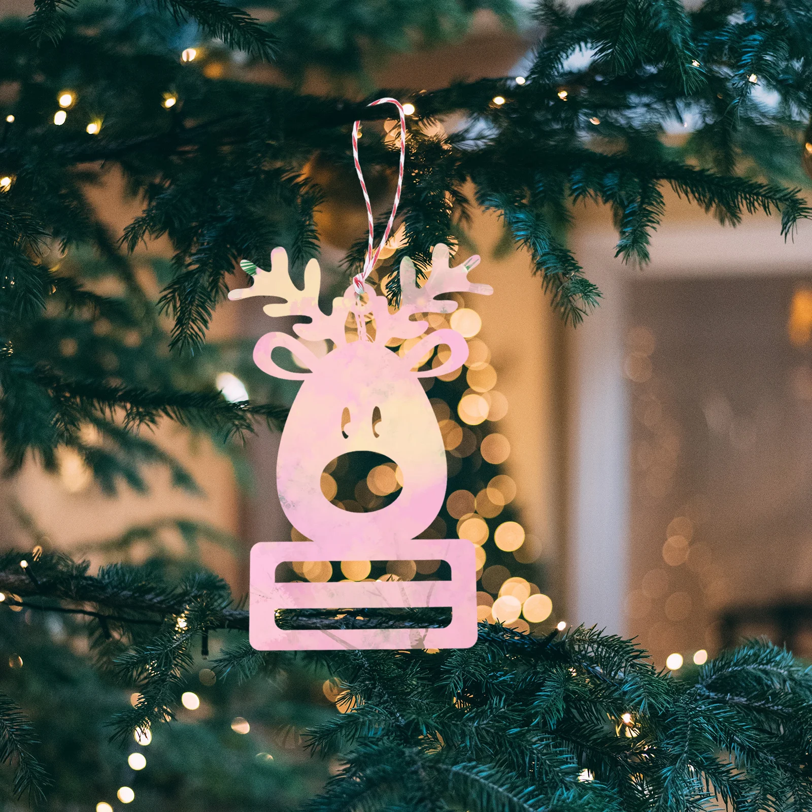 

10Pcs Wooden Reindeer Christmas Hanging Ornaments Blank Rustic Decorations Xmas Party Home Mantel Table Holiday Tree Decor