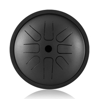 Hluru Professional 6 Inch Steel Tongue Drum 8 notes Tank Drum Titanium Alloy Steel Glucophone Handpan Key D5 Meditation yoga