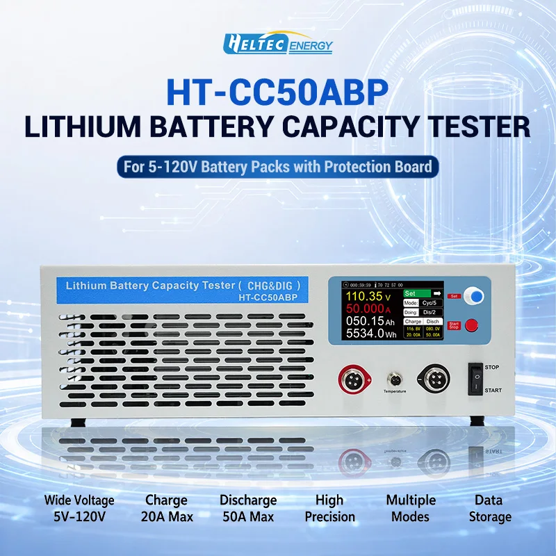Heltec 5-120V 1-50A Discharge Battery Electronic Load/Capacity Tester for Lead-acid/NiMH/LiFePO4/NCM Batteries Electronic Tools