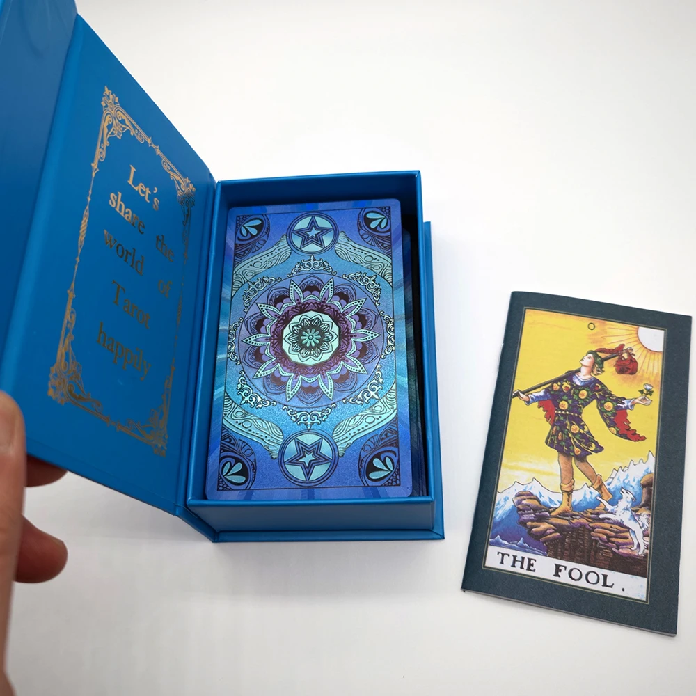 Klassische Waite Tarot Sammler Goldfolie Watro Tarot Plastikkarten Neue Rose Pink Oracle Divinationskarten Wasserdichtes Kartendeck – Detail 11