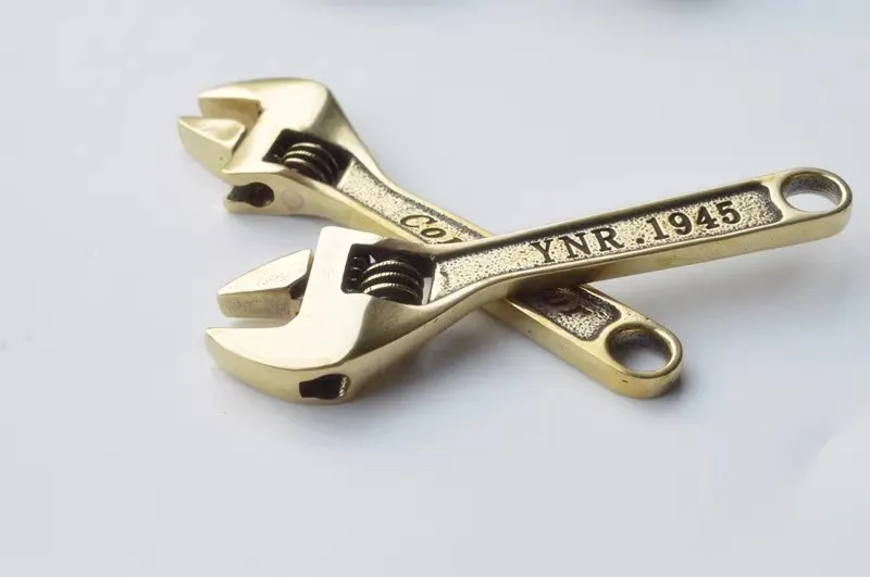 

Pure Solid Brass Portable Outdoor Wrench Keychain Movable Wrench