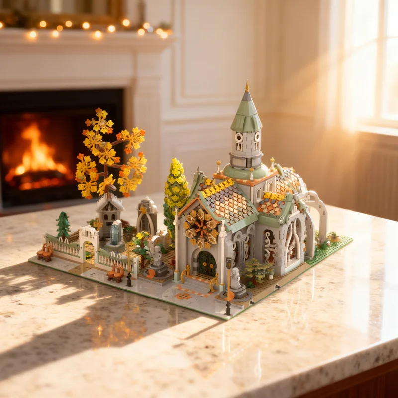

4468pcs MOC Elven Temple Of The Modular Streetscape Model Building Blocks Creative Display Gift Collectible Decor Kids Premium