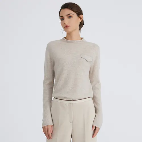 BC799 High-quality Luxury Brand Women's Clothing Half Turtleneck Pullover Knitted Sweater 94% Cashmere Wool - Image 7