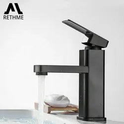 Black/Chrome Bathroom Faucets Hot and Cold Mixer Faucets Vanity Bathroom Kitchen Deck Mounted Bathroom Sink Faucets