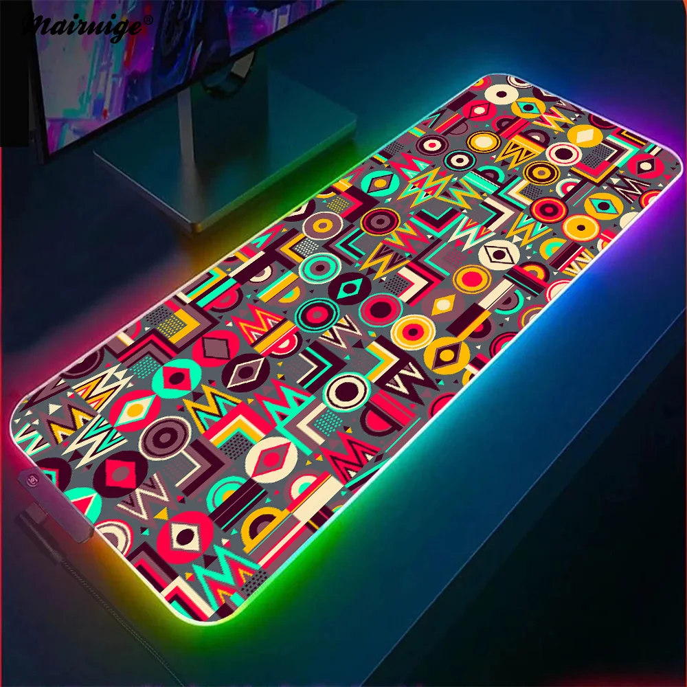 Mouse Pad Speed Profissional Colorful Geometric Shapes Laptop Table XXL Carpet Gaming Desk Mat Mouse Pads Office Desktop Set