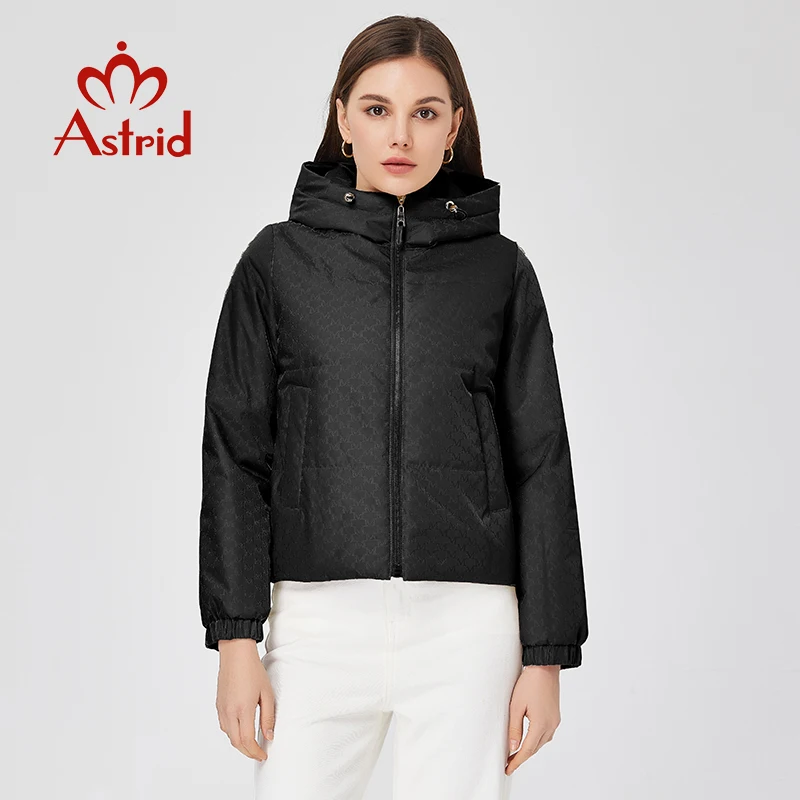 Astrid Women\'s Spring Jacket 2023 Short Thin Cotton Padded Coat Woman Clothing Female Warm Parkas Fashion Print Luxury Fabric