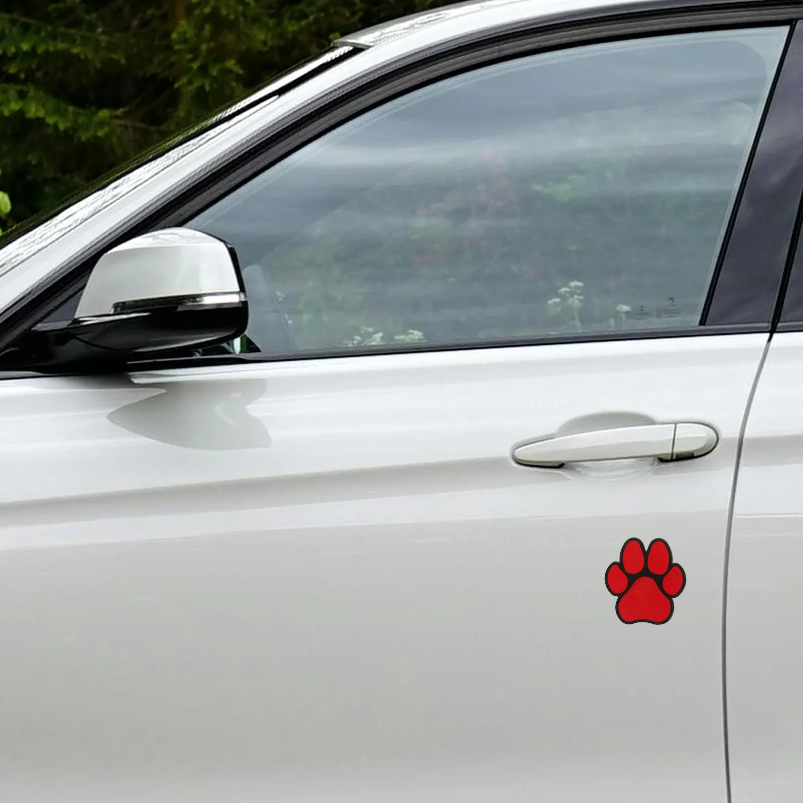 

2pcs Metal Car Stickers 3D Paw Design Adhesive Auto Decal Durable Scratch Resistant Decor For Vehicle Exterior Doors Trunk