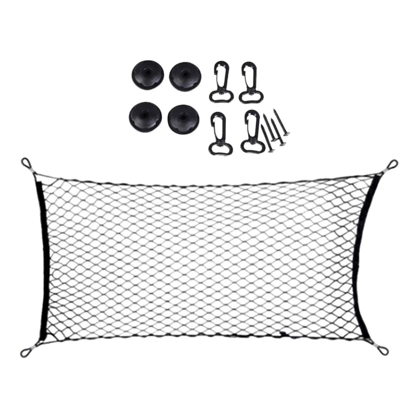 Automotive Cargo Net Universal Elastic with Hooks Screws Car Trunk Cargo Net Cargo Storage Net for Car Trucks SUV Vehicle