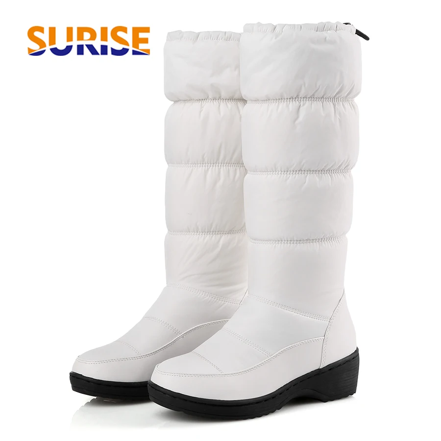 

Winter Waterproof Down Mid-calf Snow Boots Women Round Toe White Black Warm Plush Outdoor Waterproof Ladies Platform Half Boots