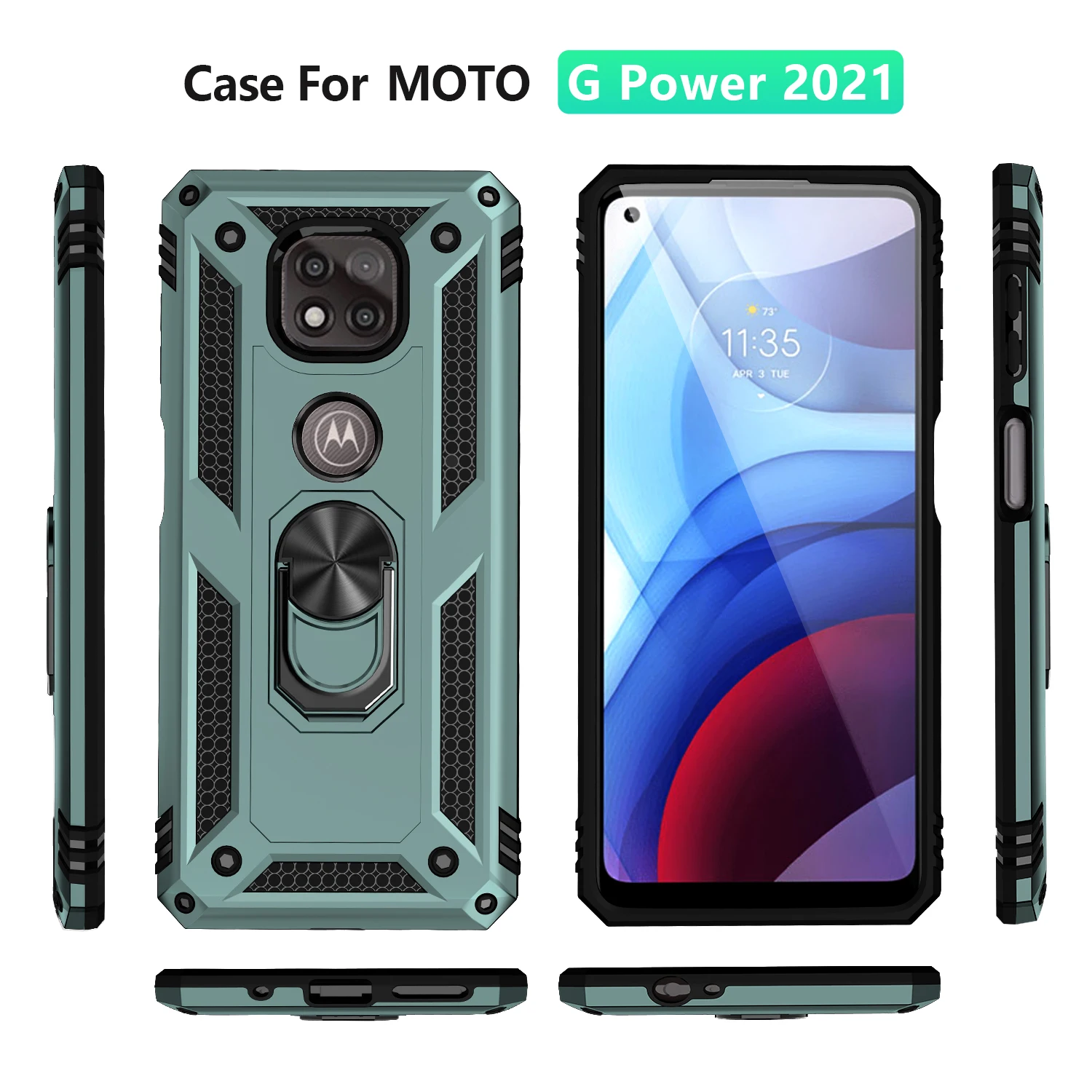 Shockproof Cover For Motorola Moto G Power 2021 Case Moto G Power Finger Ring Holder Phone Case For Moto G Power GPower Funda