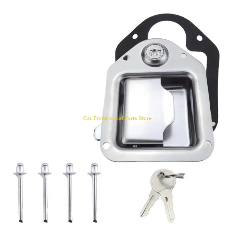 

R53D Truck Door Tool Box Lock Standard Flush Latches with Gasket Stainless Steel Paddle Handle Locking Latches with