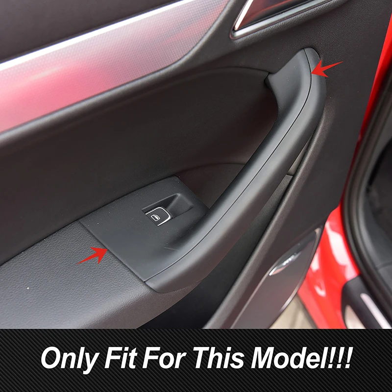 Stainless Steel Window Glass Lifting Buttons Frame Cover Trim 4Pcs For Audi Q3 2013-2017 Car Door Armrest Panel Decoration