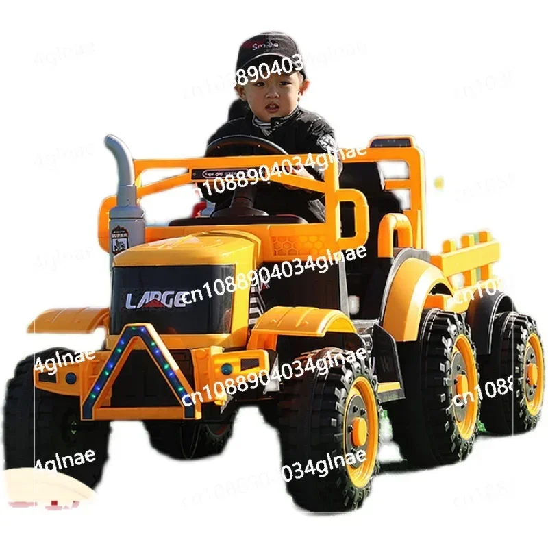 Children's Large Tractor Can Sit Electric Bucket Remote Control Off-road Double Toy Excavator Construction Vehicle