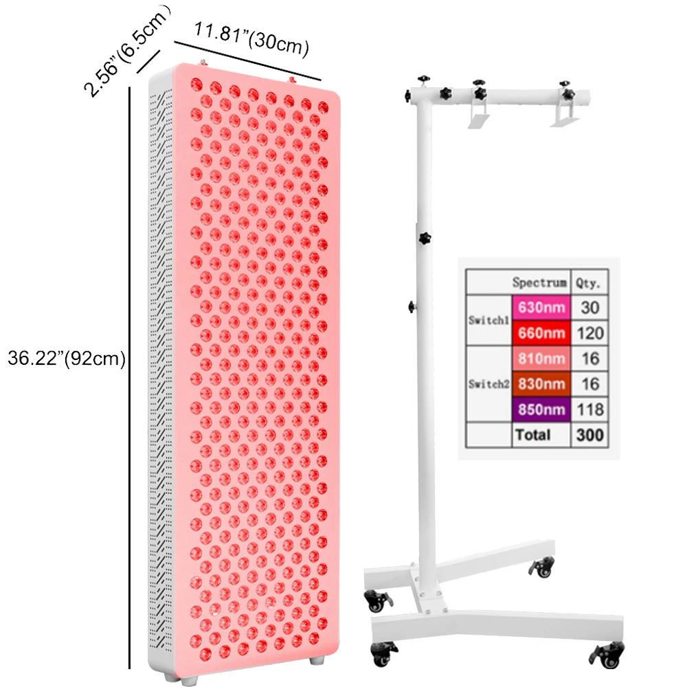 New Designed 630 660nm 810 830 850nm Red and Infrared Light Therapy Panel With Remote Control Panel