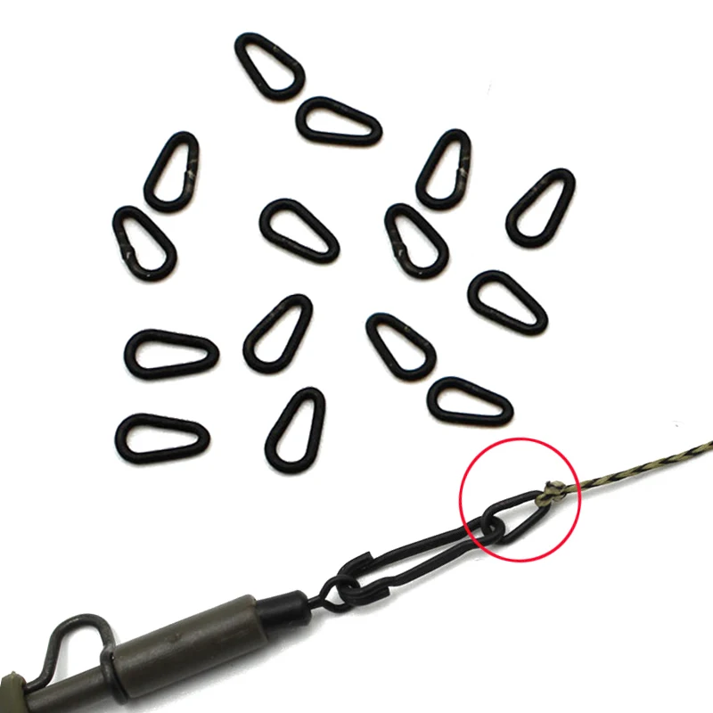 

40pcs Carp Fishing Accessories Micro Link Loop Covert Rig Ring Loop Swivel Tear Drop Hair Rig Ring For Carp Fishing Terminal