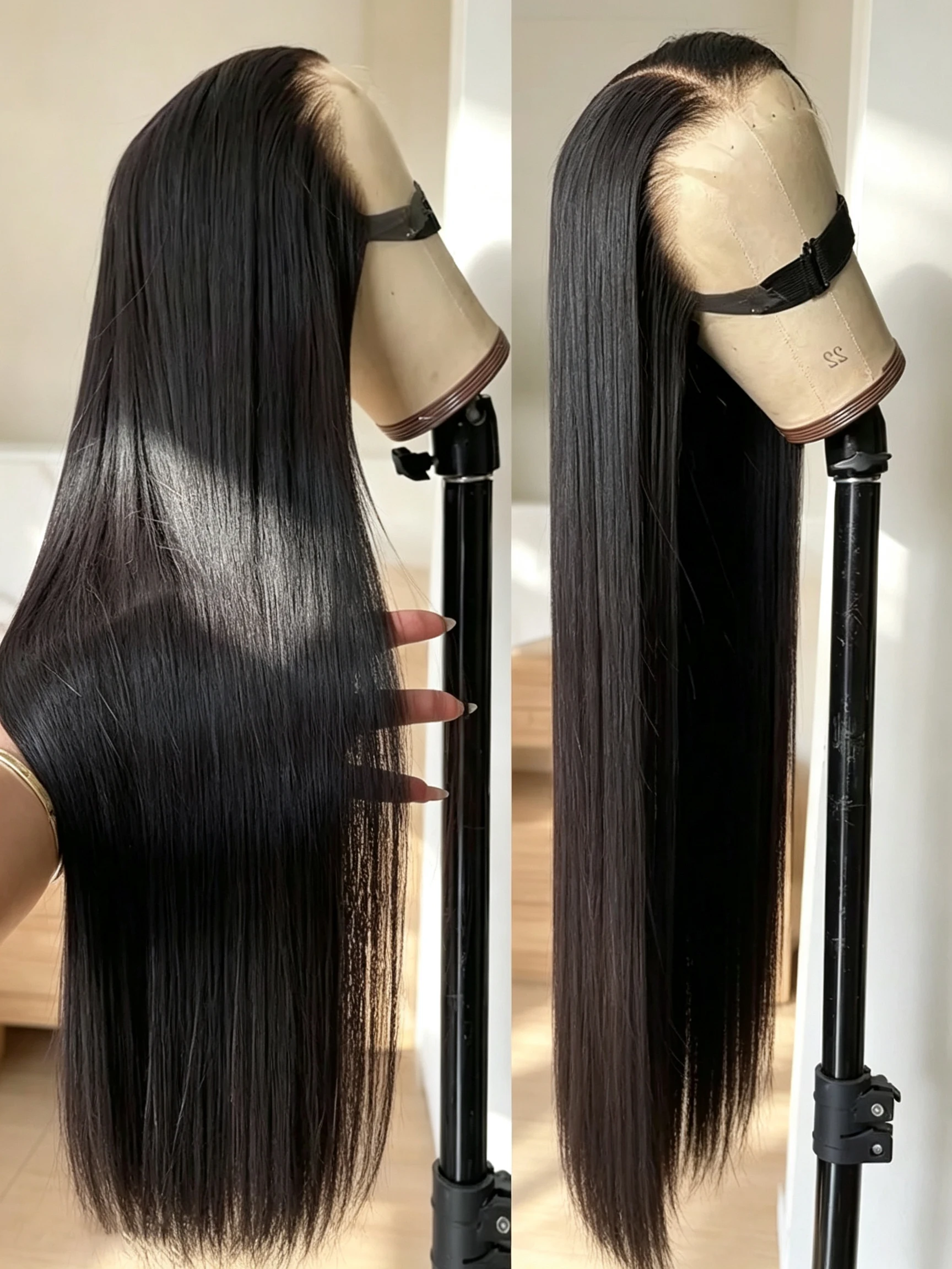 34 36 38 Inch 260 Density Bone Straight 13x4 Lace Frontal Wig Human Hair Wig 13x6 Hd Transparent Lace Frontal Wig For Women Ready To Wear