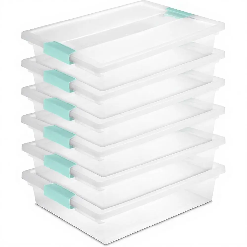 

Stackable Clear Plastic Bins with Lids, Large Storage Containers for Writing, Arts, Crafts, Home, Office, Classroom, Workshop Or