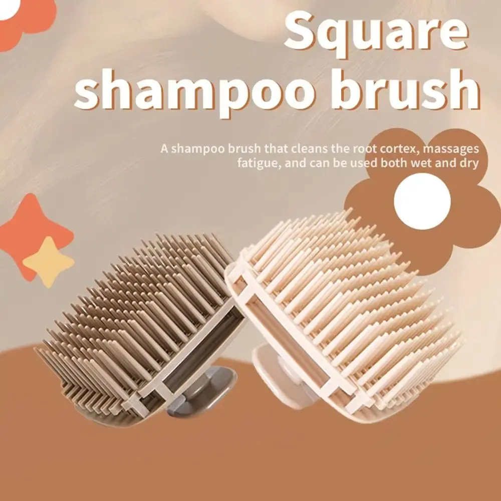 New Square Shape Silicone Shampoo Brush Comfortable Soft Head Scalp Massage Comb Body Massage Shower Brush Unisex
