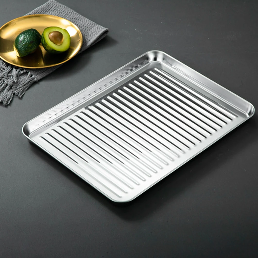 

Stainless Steel Baking Pan Large Capacity Pizza Bread Bakeware Anti Stick Easy Clean Oven Safe Uniform Heat Conduction Kitchen