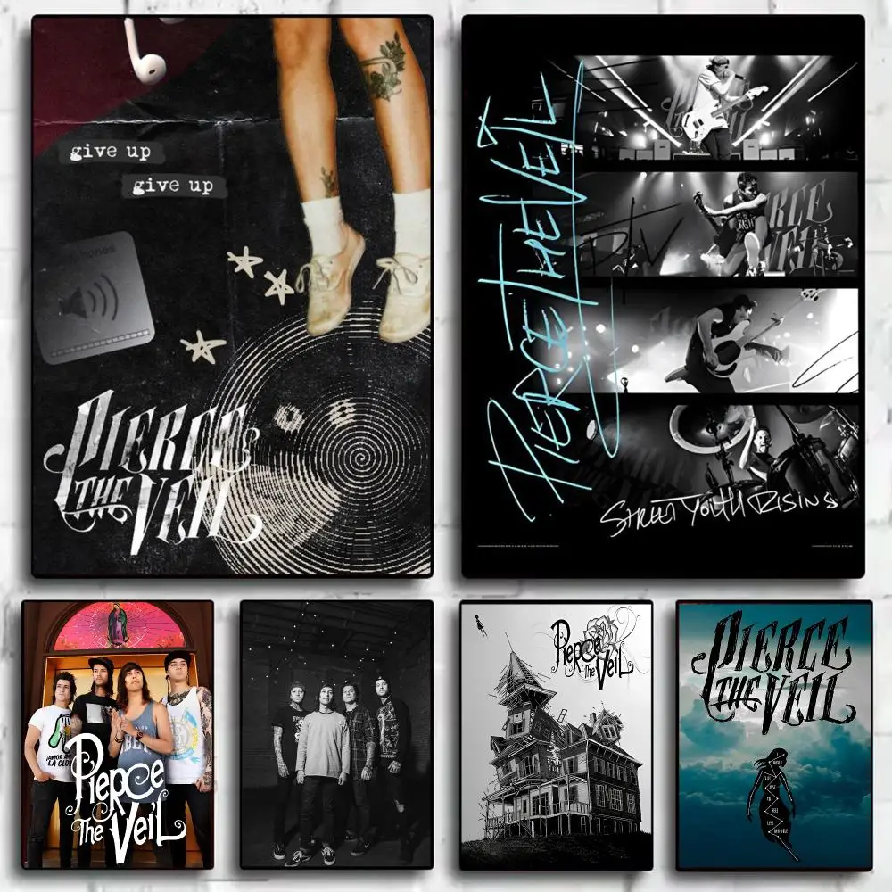 Band P-Pierce The Veil Poster Wall Stickers Self Adhesive Art Decals for Bedroom Living Room Home Decor Print Mural HD Gift