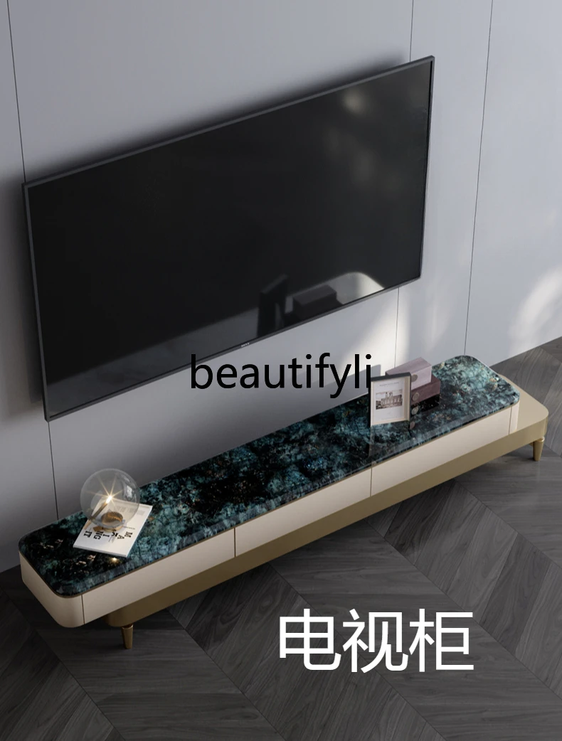 Light luxury stretchable TV cabinet combination floor cabinet high-end wall cabinet