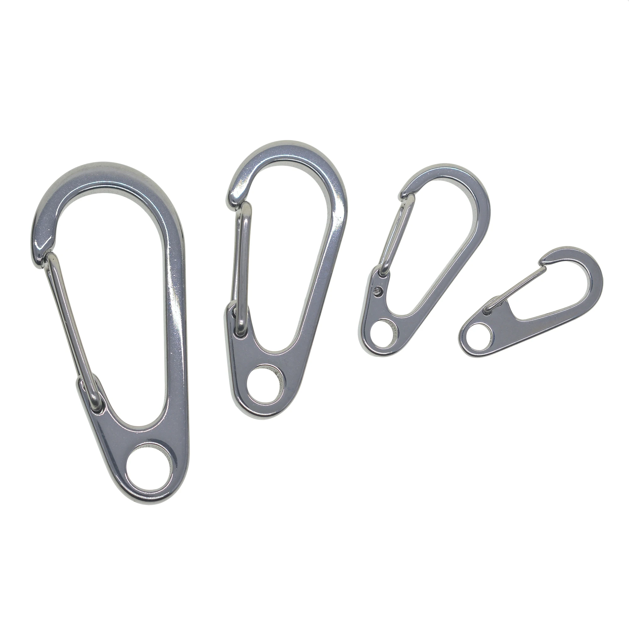 assorted sizes Super strong solid stainless steel spring snap hook quick release carabiner paracord clasp EDC DIY