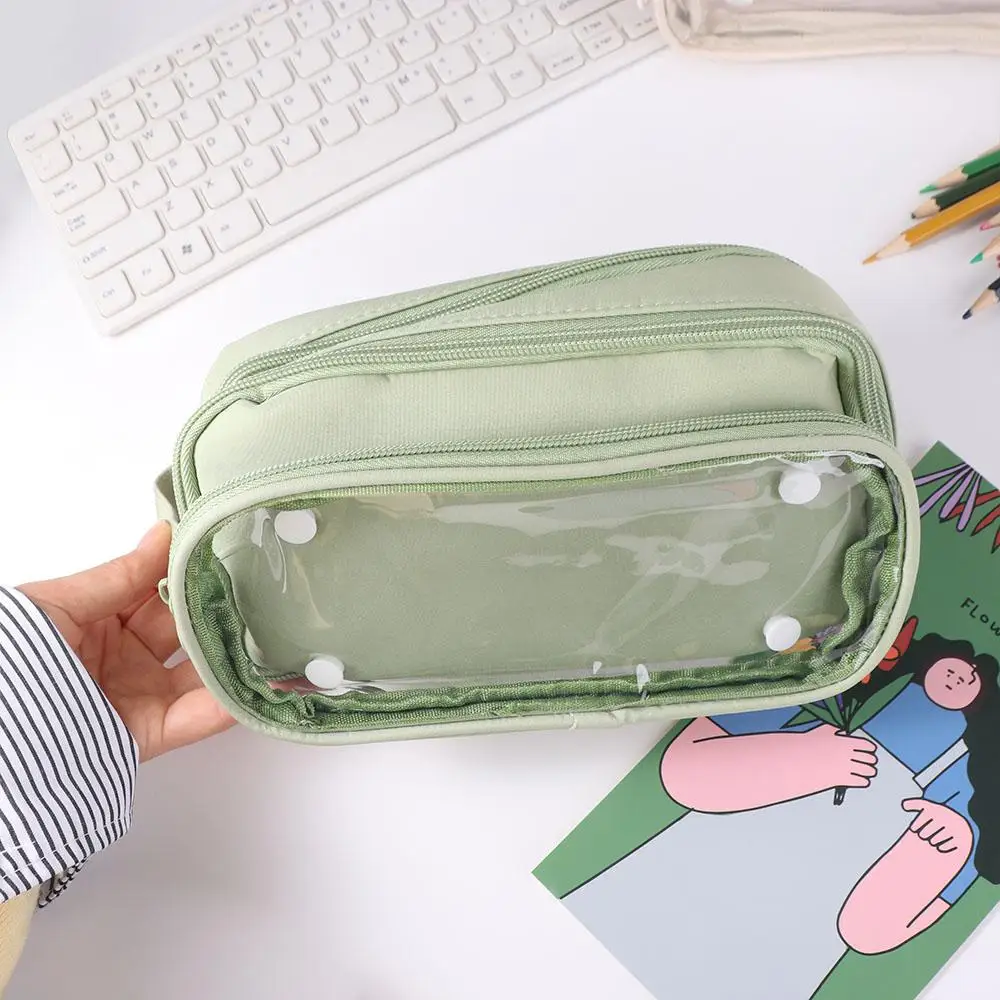 Large Capacity Detachable Pencil Case Storage Bag Itabag Ita Bag Pouch Organizer Case Solid Color Stationery Storage Bag