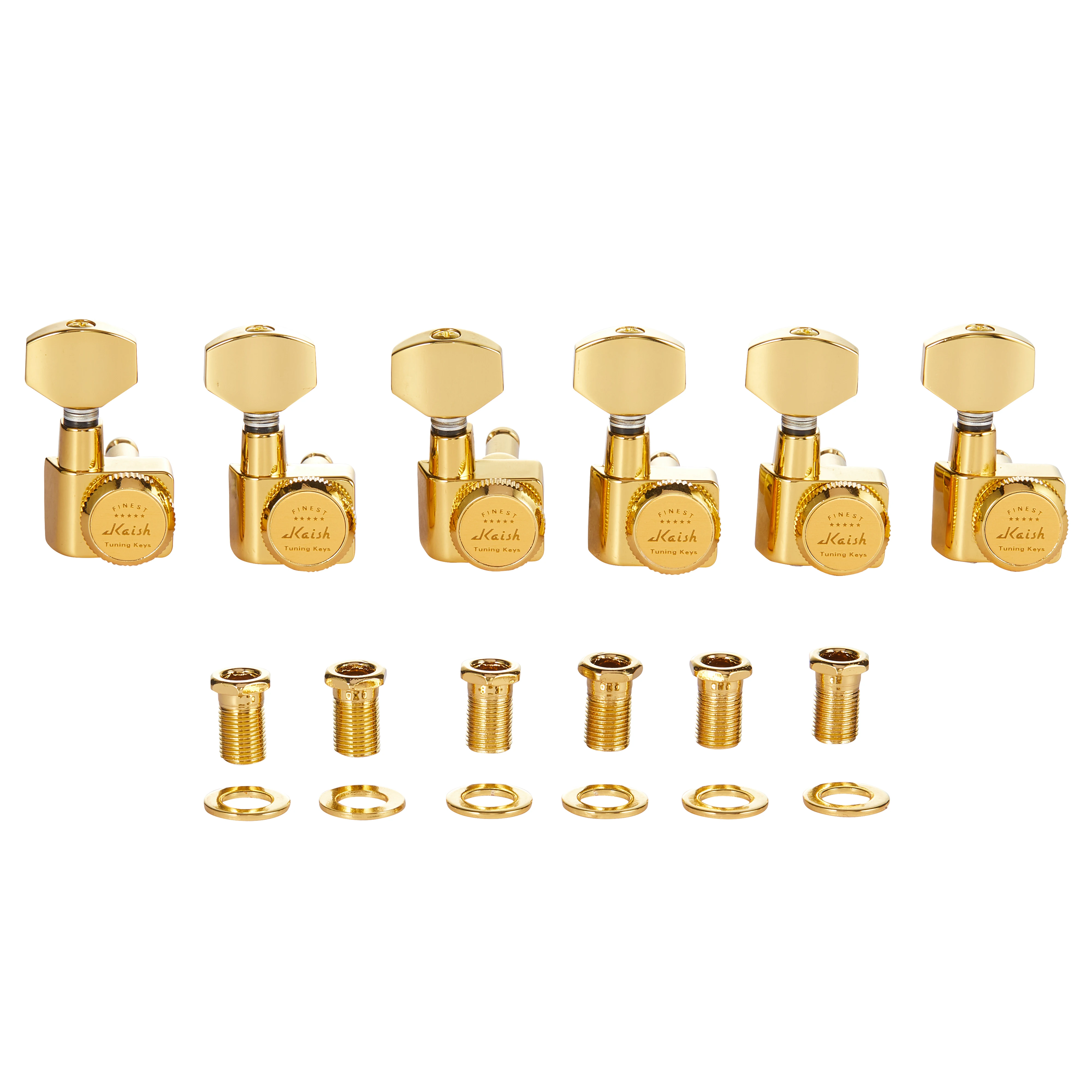 KAISH 21:1 Dual Pin Locking Tuners 2 Pin Locking Tuning Keys Pegs Tuning Machine Heads for Fender American Series Strat/Tele