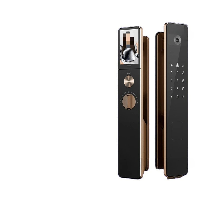 

Face dual camera large screen cat eye smart lock household anti-theft door password lock