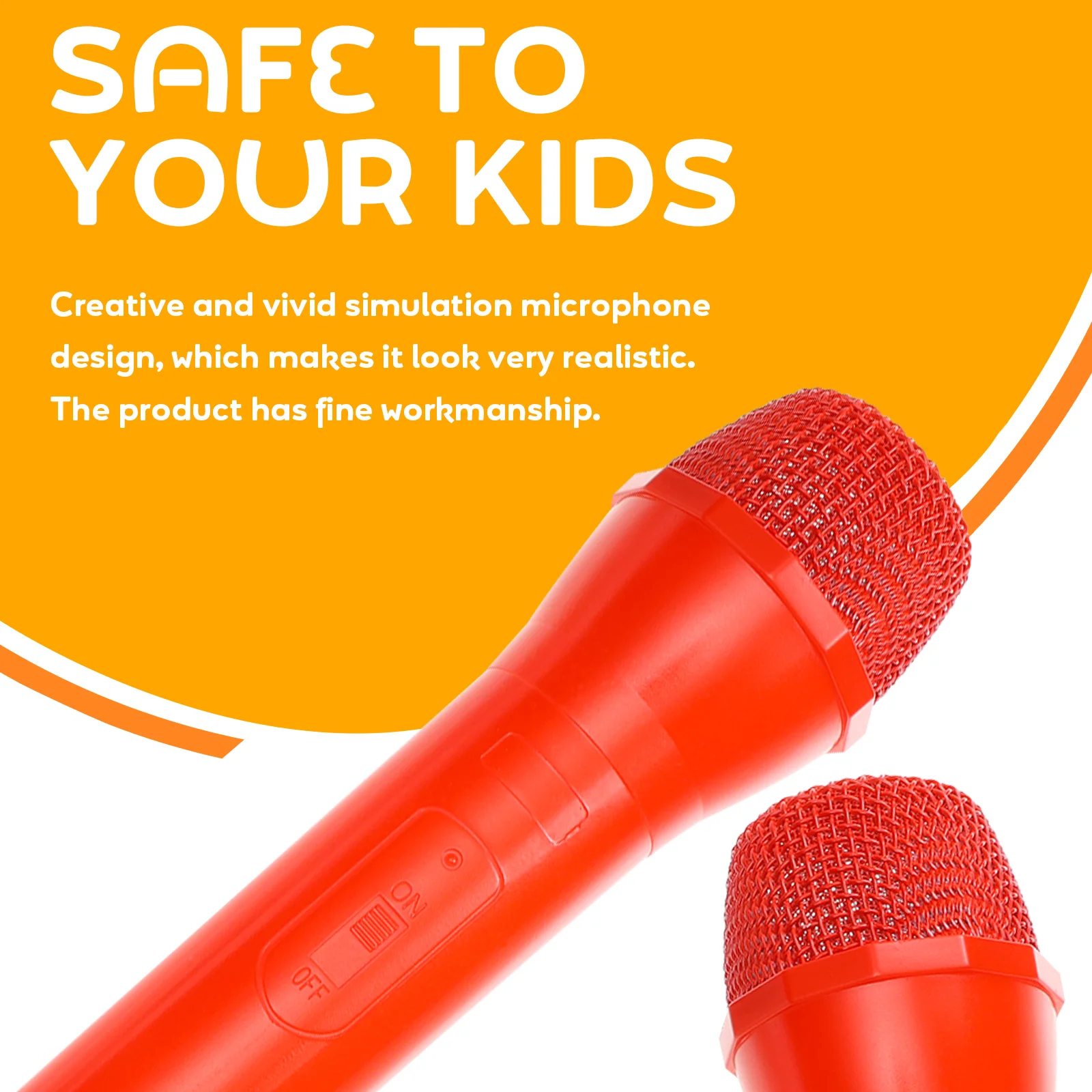 Simulated Microphone Realistic Prop Childrens Toy Wireless Kids Fake Microphones Pretend Singing Educational Puzzle