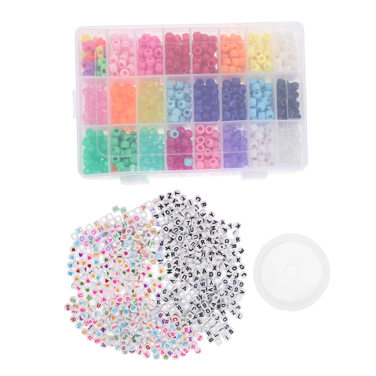 1セット-diy-アルファベット型ビーズ、バラ売りビーズ、手芸用アクセサリー、チャーム、ネックレスやブレスレット作りに使えるジュエリーアクセサリー