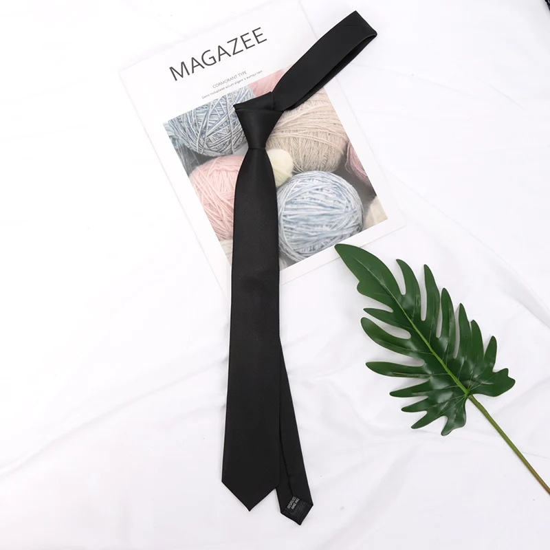 Corbatas ajustadas para hombre y mujer, corbatas de cuello de boda, color rojo champán, negro, sólido, vestido Casaual, accesorios para camisa de