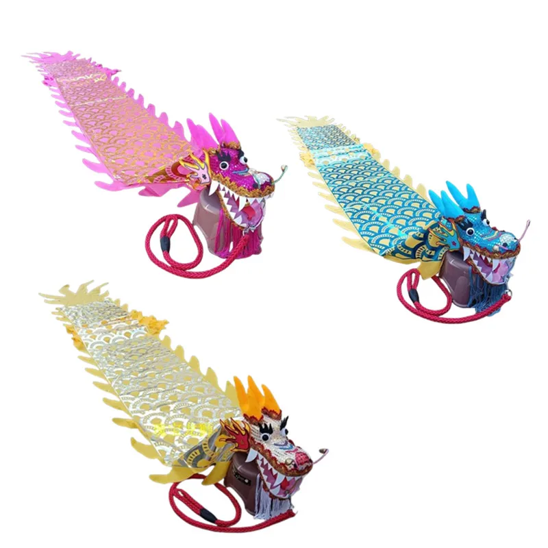 8 Meters Colorful Dragon RIbbon Dance With Head Rope Carnival Festival Square Performance Props Pink Green Blue Fitness Dragon