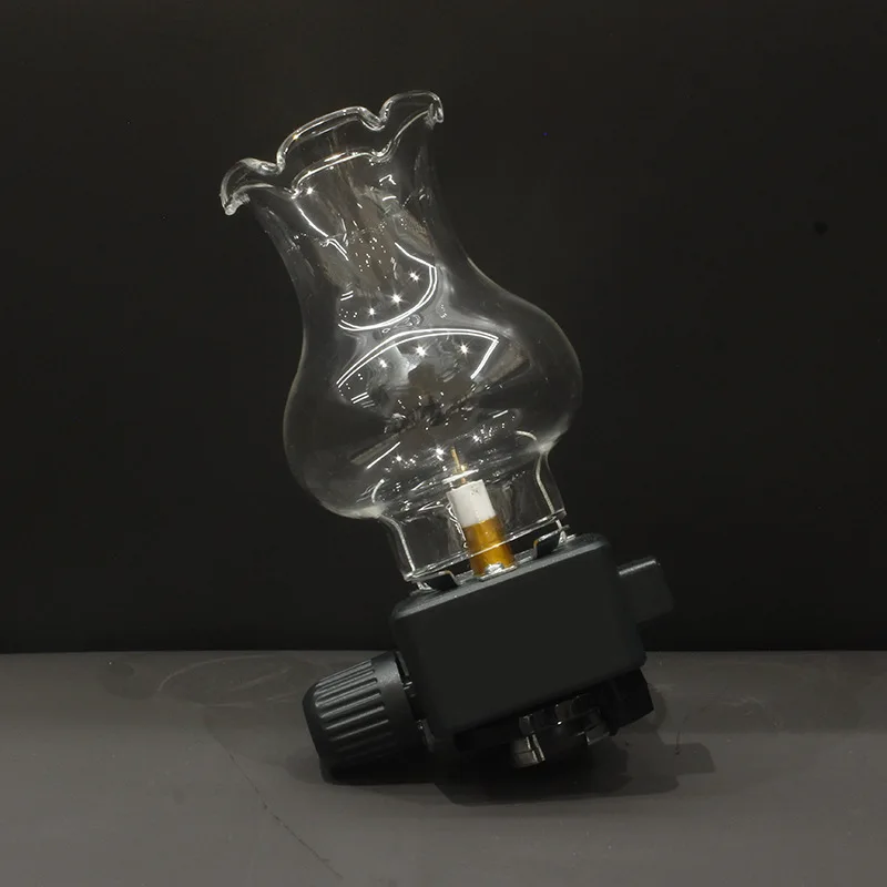 

Card Stove Cylinder Head Lighter Creative Gas Lamp Head Night Light Illumination Gas Lamp Retro Split Transparent Flower Light