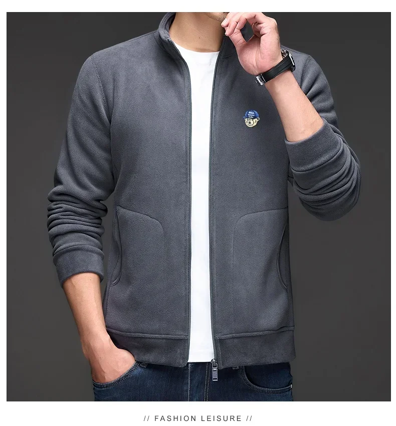 High High quality men best-selling brand exquisite teddy bear embroidery zipper cardigan autumn winter comfortable velvet warm jacket - Aliexpress Deal