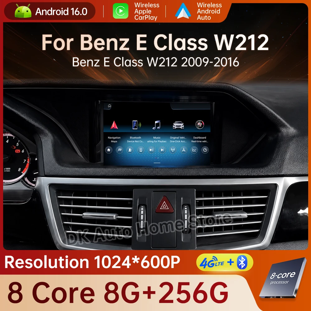 For Mercedes Benz E Class W212 2009 - 2015 NTG 4.0 NTG 4.5 System Car Radio Multimedia Wireless Auto Carplay WIFI DSP Navi GP