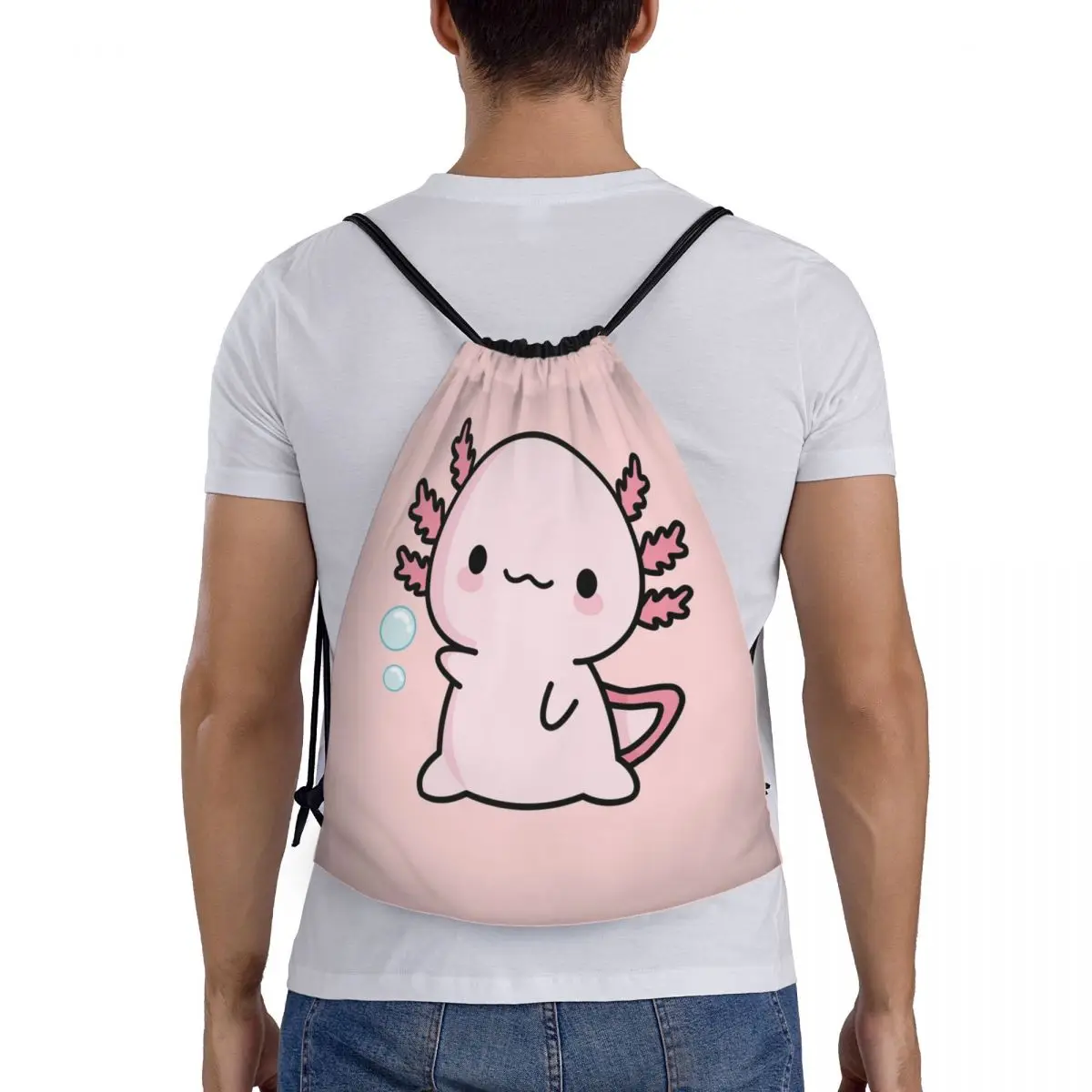 

Симпатичные рюкзаки с изображением аксолотля, портативные сумки на шнурке, сумки для хранения, сумки для книг, сумки для путешествий и школы