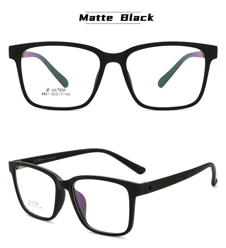 YIMARUILI Mode Ultra-licht Große Schraubenlose TR90 Brillen Frauen Platz Retro Große Gesicht Optische Brillen Rahmen Männer – Detail 13