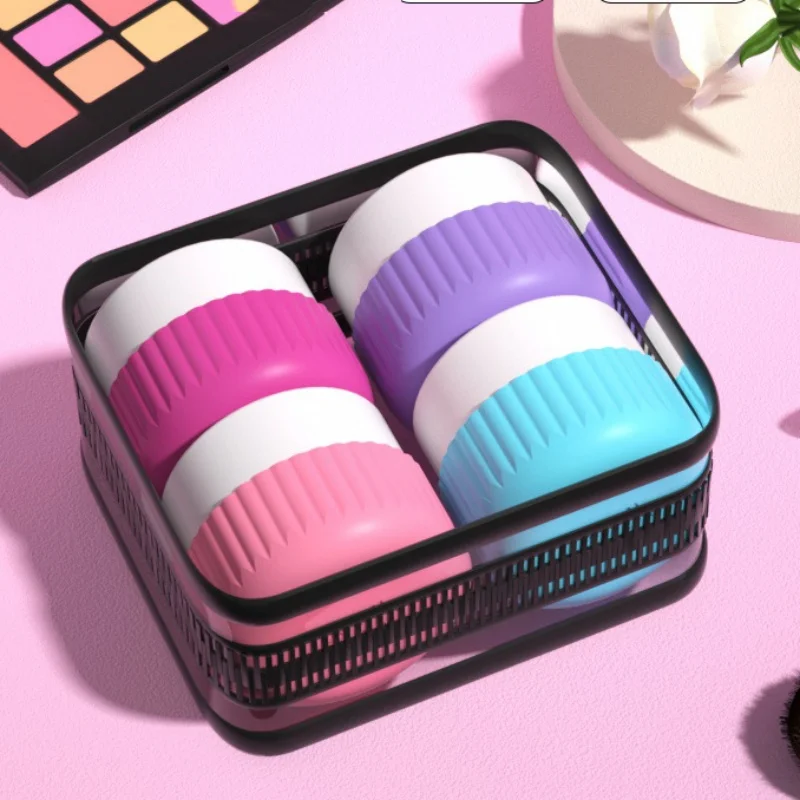 4 個 30/50 ミリリットルシリコーントラベルボトルアクセサリーポータブル BPA フリー漏れ防止絞り可能なサイズの容器旅行必需品セット